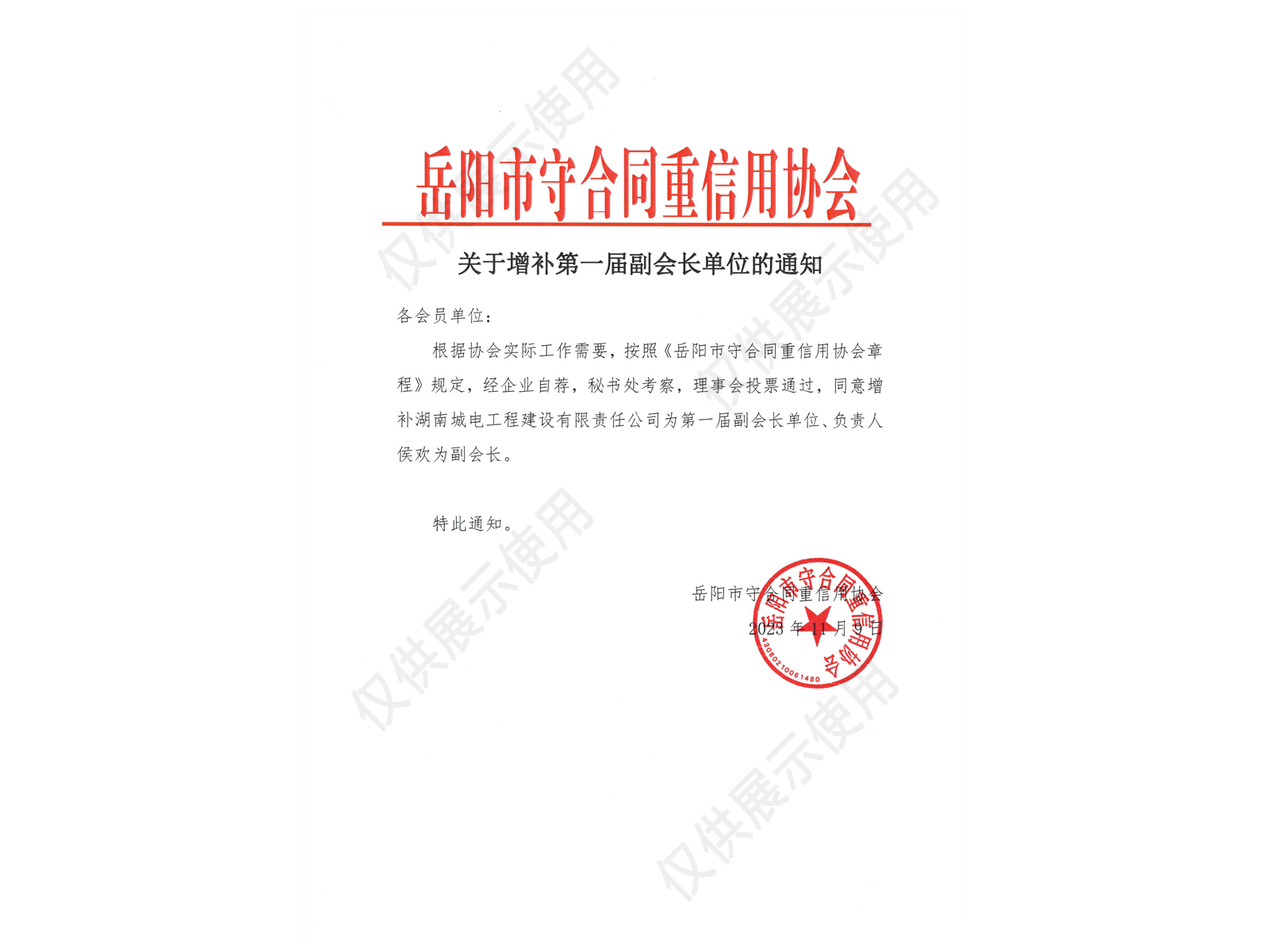 副会长单位任命书